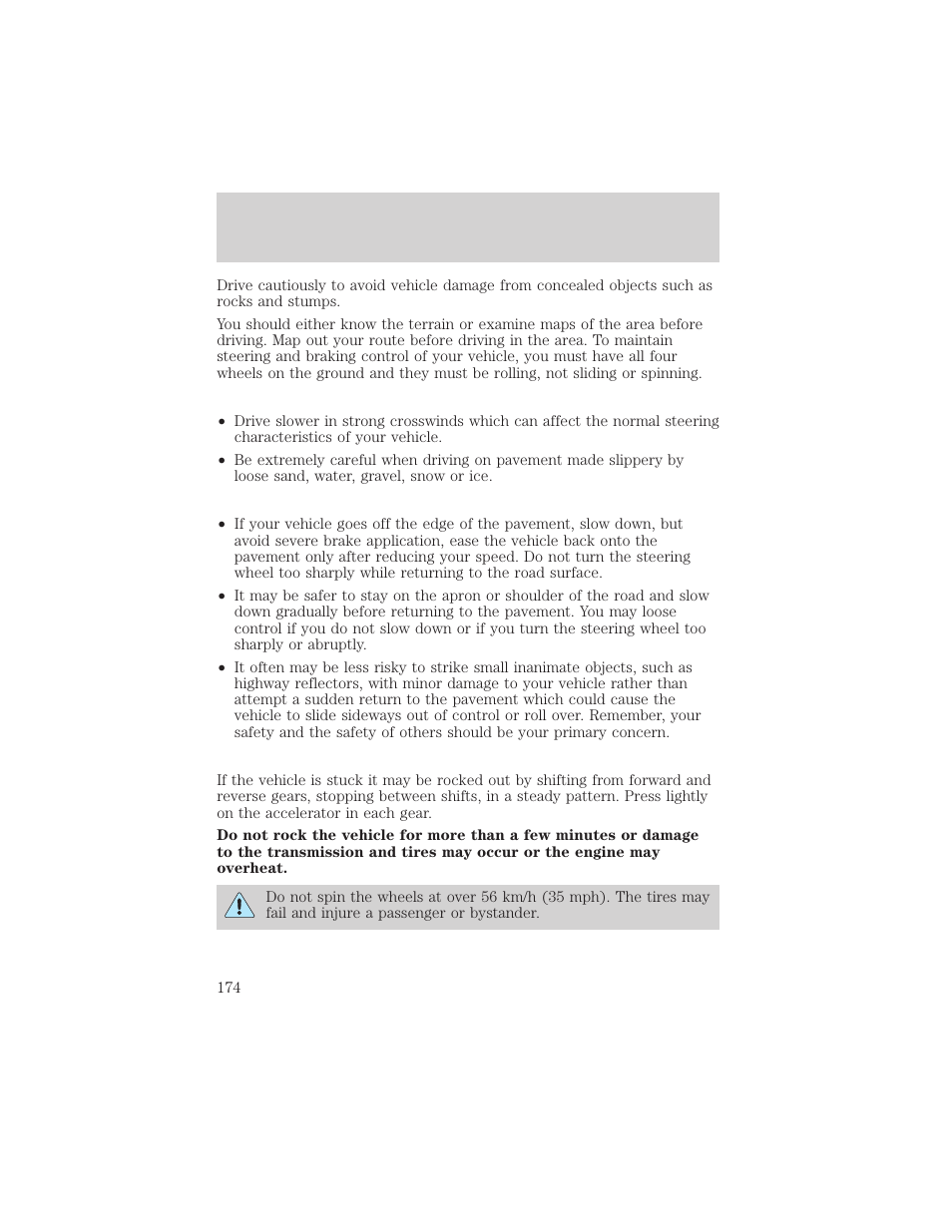 Driving | FORD 2002 Escape v.3 User Manual | Page 174 / 288