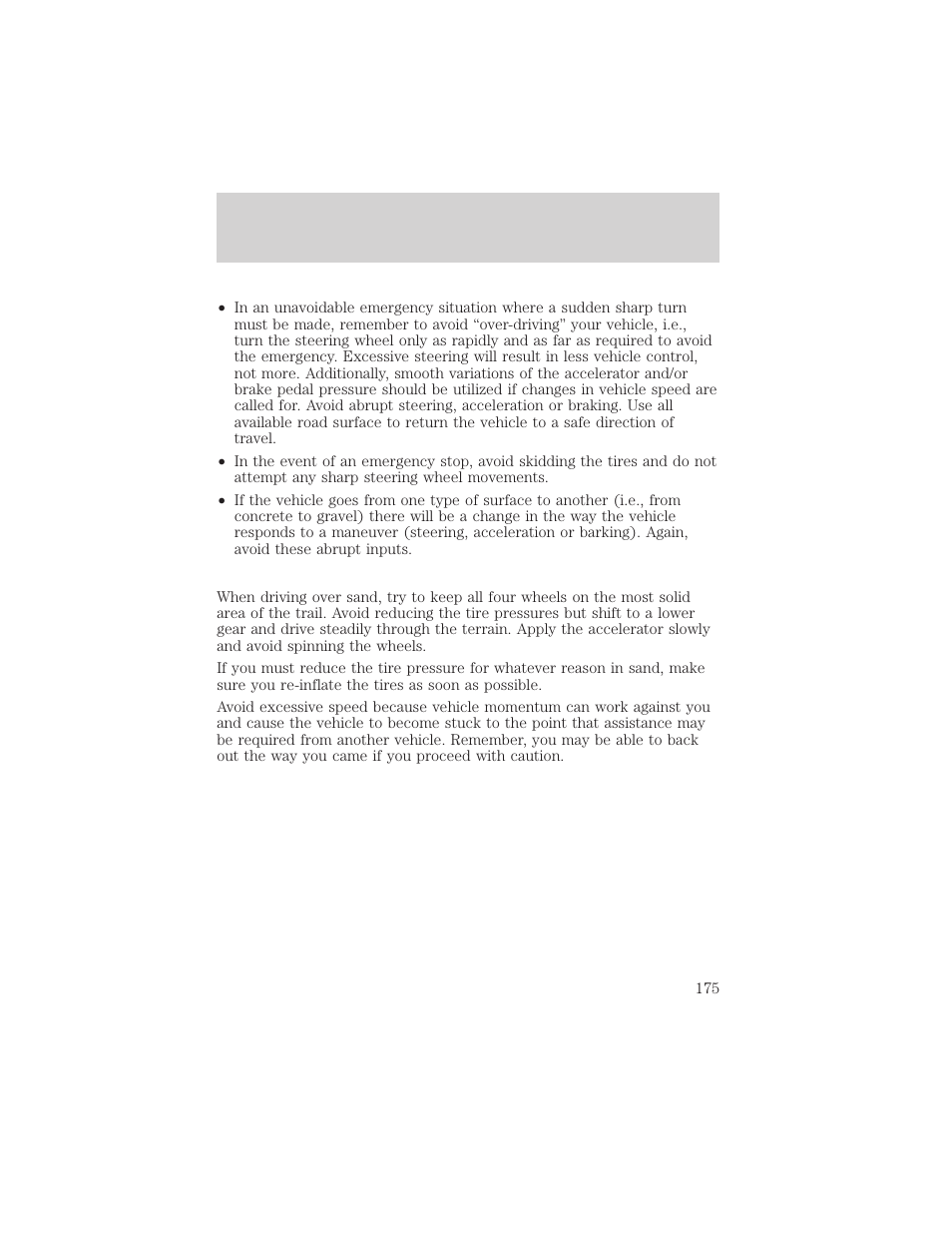 Driving | FORD 2002 Escape v.3 User Manual | Page 175 / 288