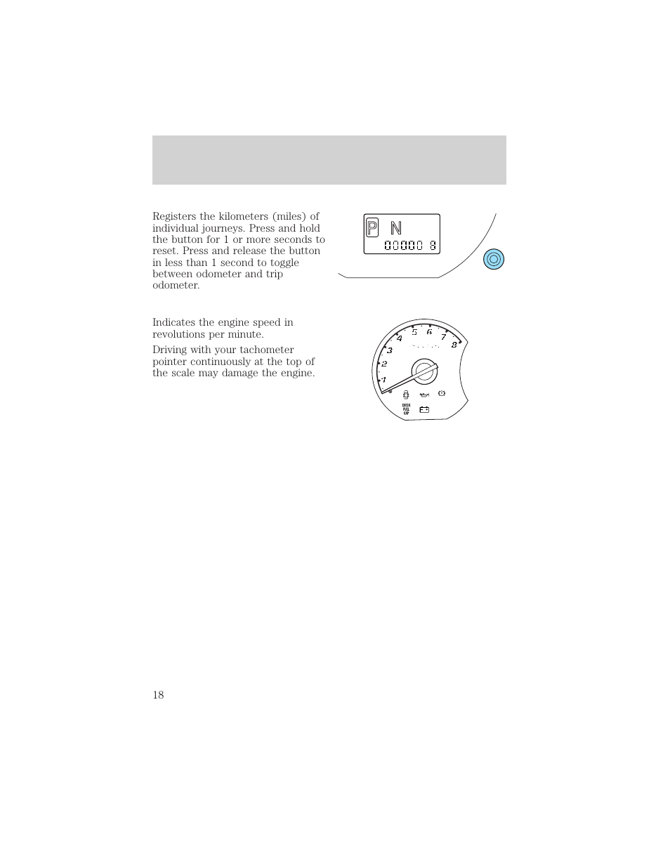 R d 2 1, Instrument cluster | FORD 2002 Escape v.3 User Manual | Page 18 / 288
