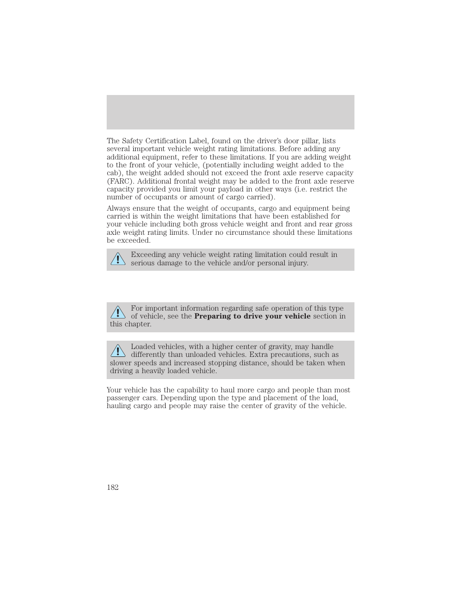 Driving | FORD 2002 Escape v.3 User Manual | Page 182 / 288
