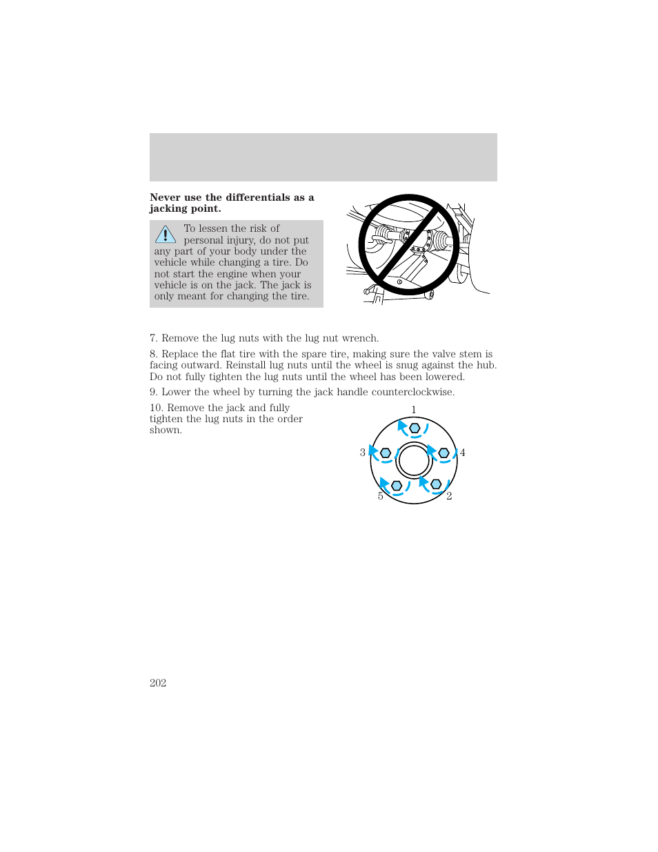 Roadside emergencies | FORD 2002 Escape v.3 User Manual | Page 202 / 288