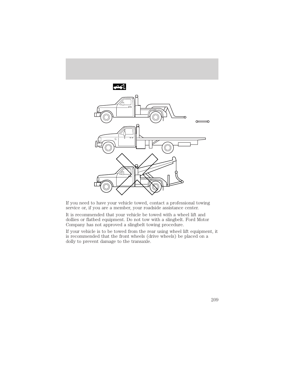 Roadside emergencies | FORD 2002 Escape v.3 User Manual | Page 209 / 288