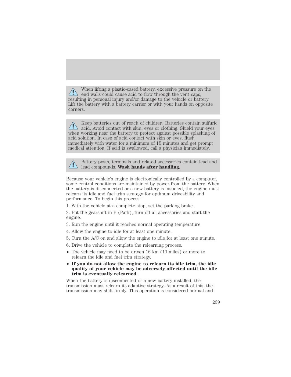 Maintenance and specifications | FORD 2002 Escape v.3 User Manual | Page 239 / 288