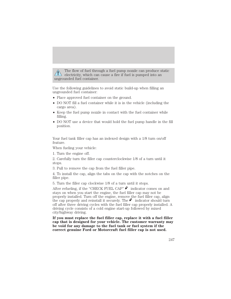 Maintenance and specifications | FORD 2002 Escape v.3 User Manual | Page 247 / 288