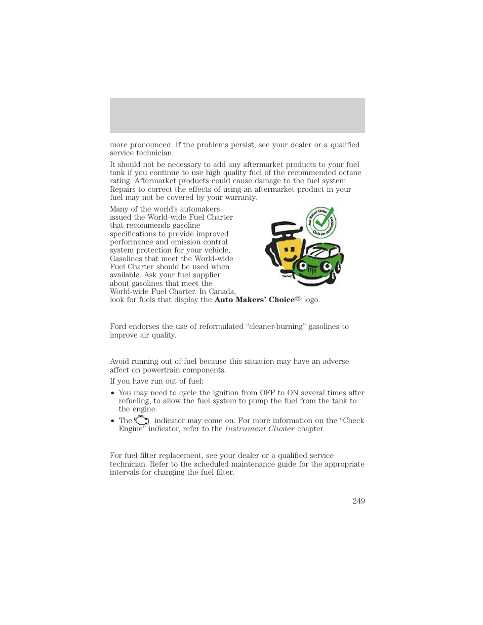 Maintenance and specifications | FORD 2002 Escape v.3 User Manual | Page 249 / 288
