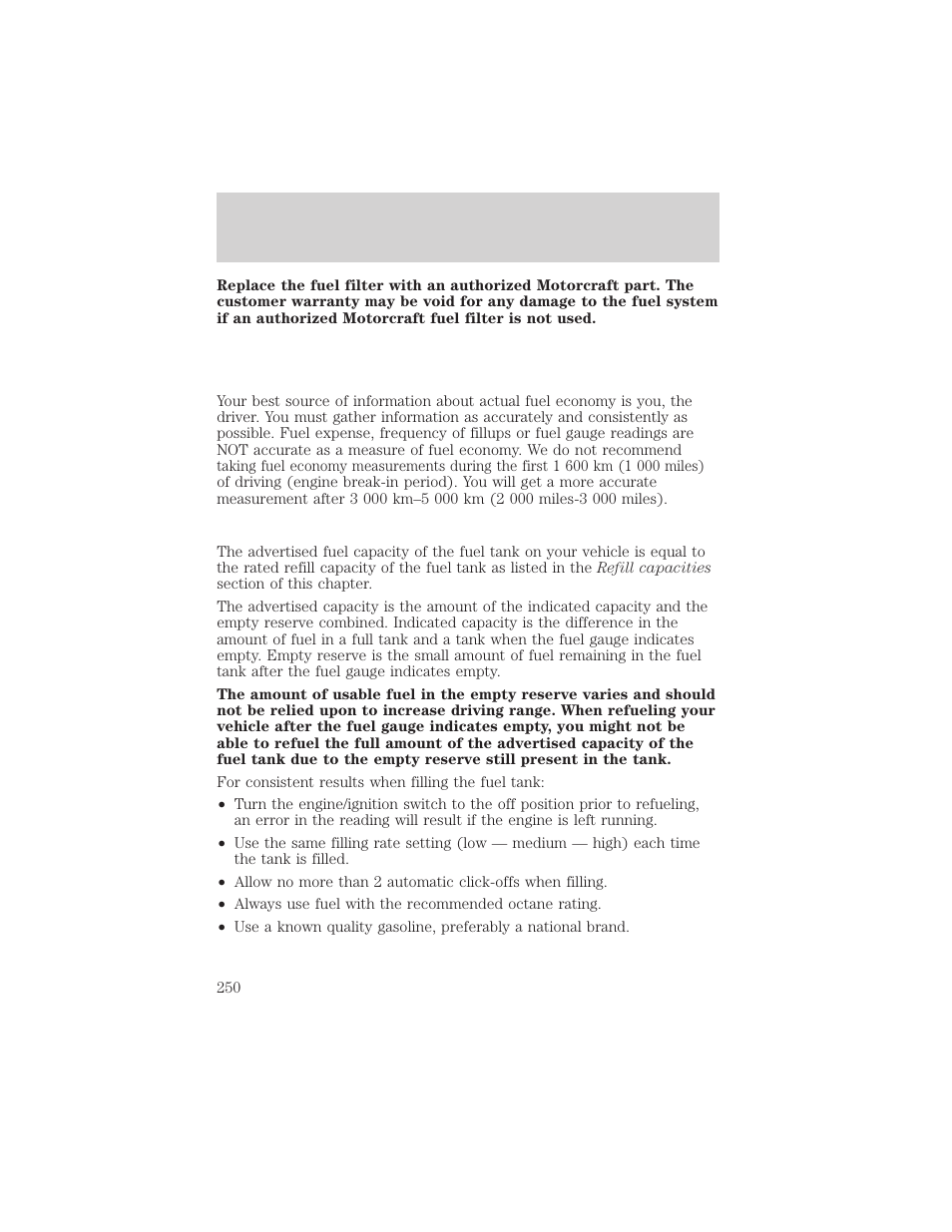 Maintenance and specifications | FORD 2002 Escape v.3 User Manual | Page 250 / 288