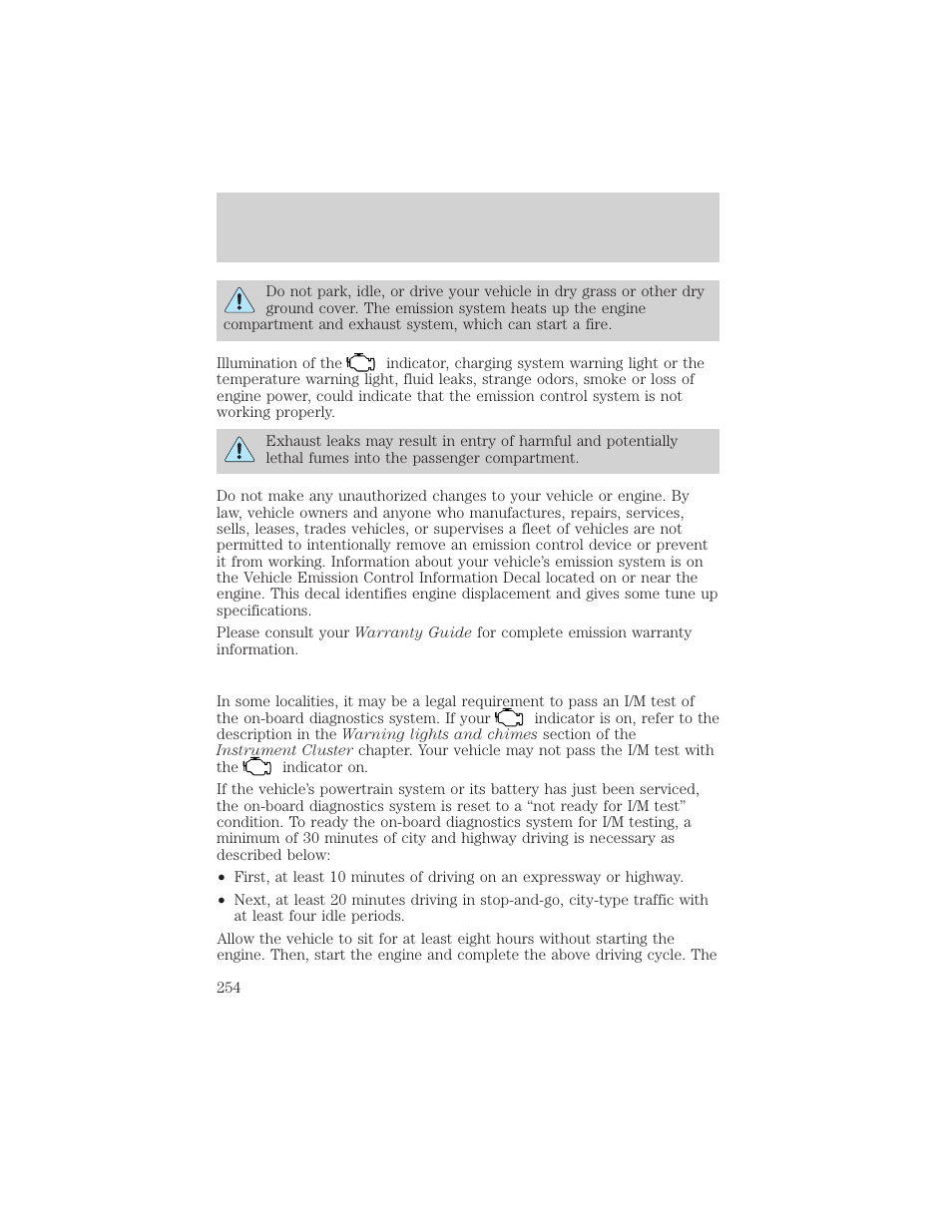 Maintenance and specifications | FORD 2002 Escape v.3 User Manual | Page 254 / 288