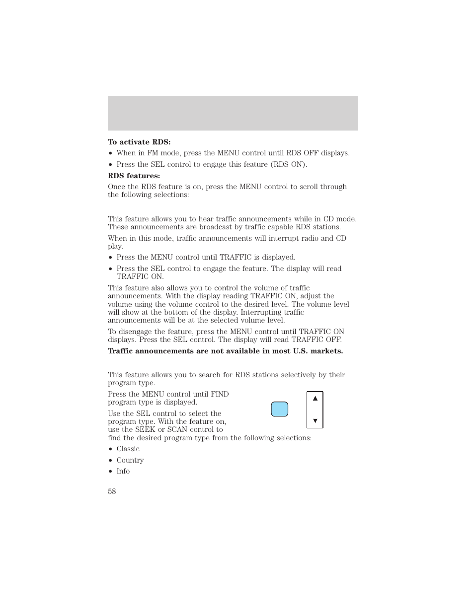 Entertainment systems | FORD 2002 Escape v.3 User Manual | Page 58 / 288