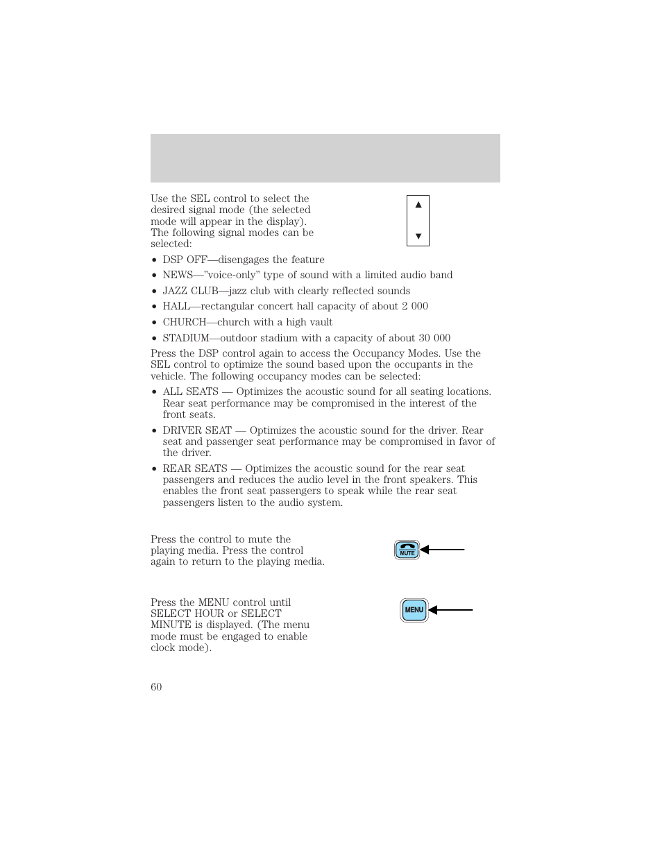 Entertainment systems | FORD 2002 Escape v.3 User Manual | Page 60 / 288