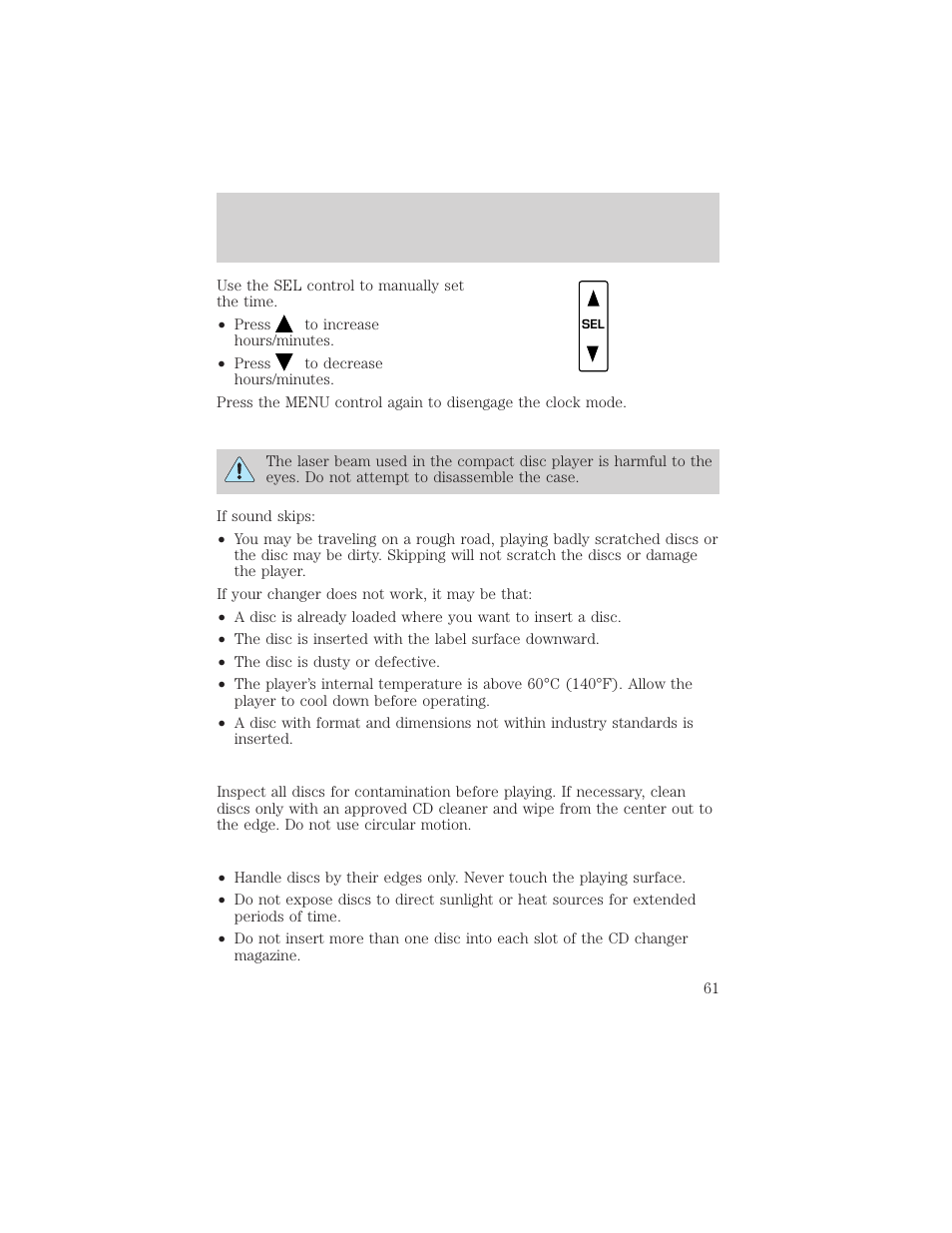 Entertainment systems | FORD 2002 Escape v.3 User Manual | Page 61 / 288