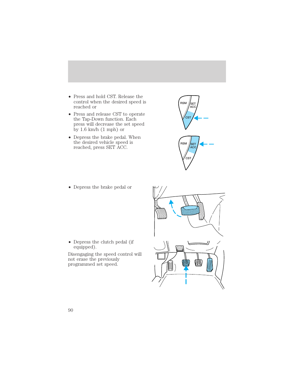 Driver controls | FORD 2002 Escape v.3 User Manual | Page 90 / 288