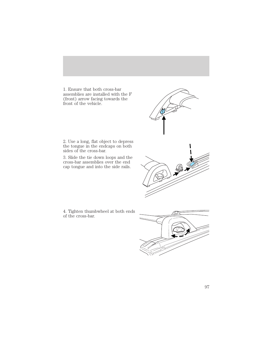 Driver controls | FORD 2002 Escape v.3 User Manual | Page 97 / 288