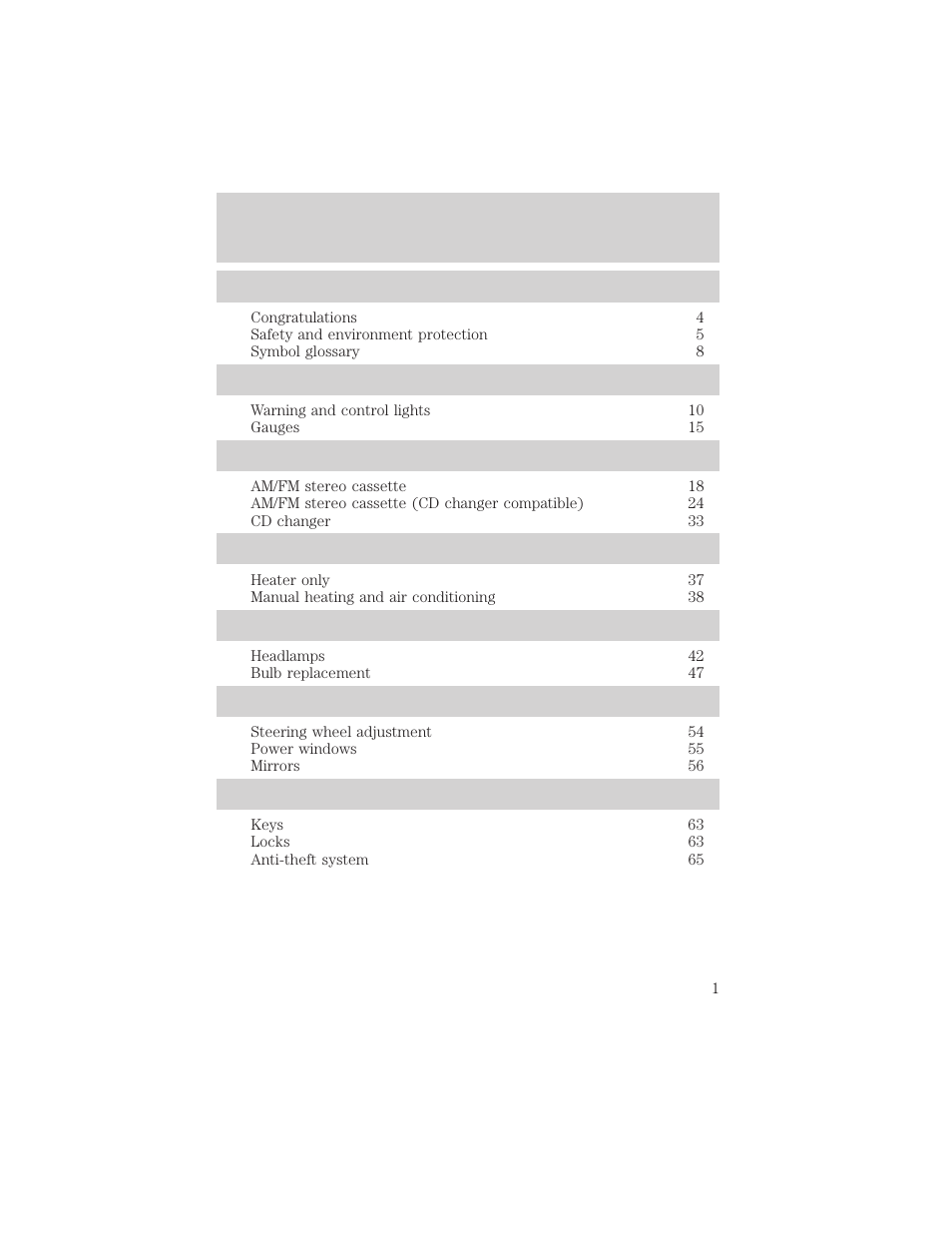 FORD 2002 Escort v.1 User Manual | 216 pages