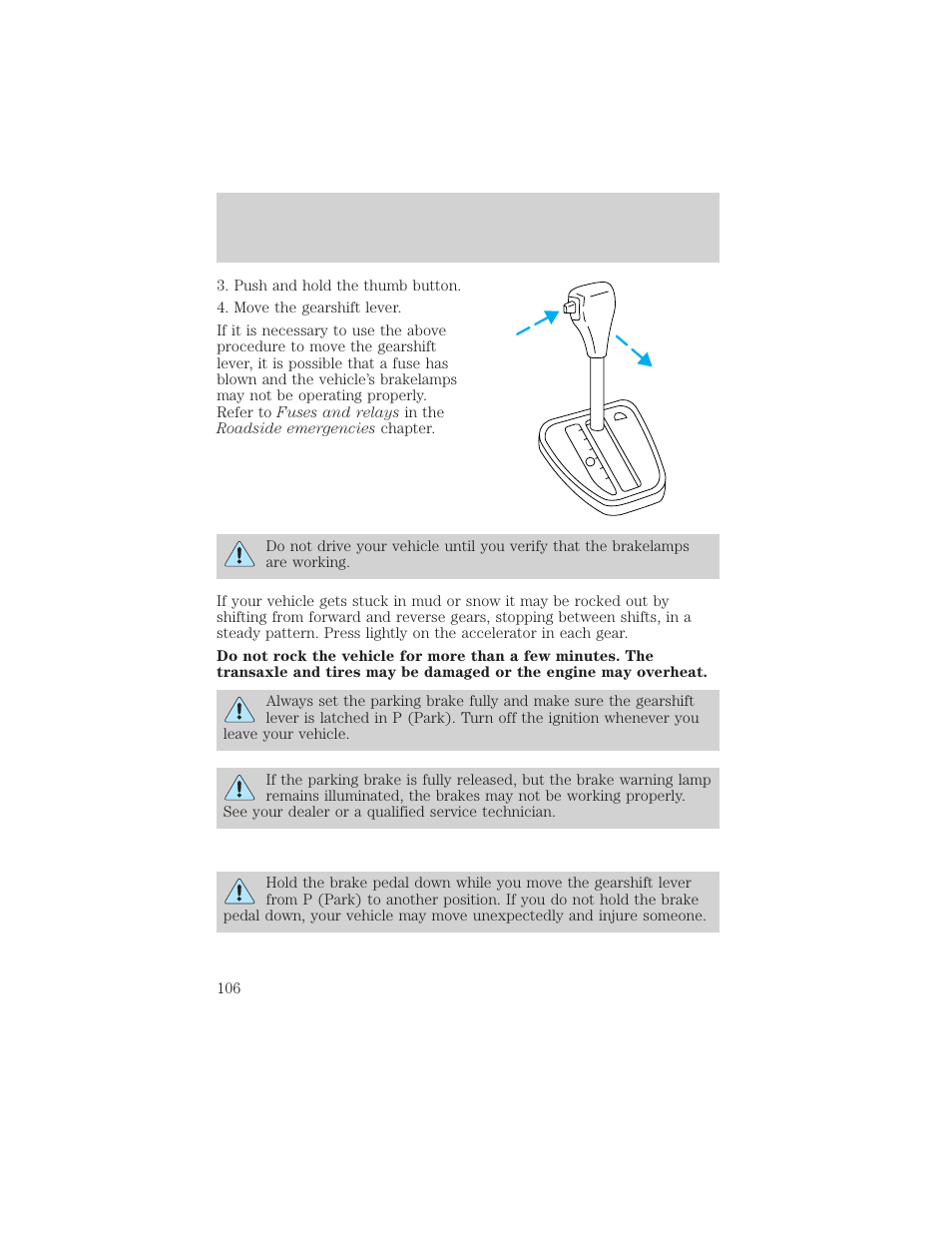 Driving | FORD 2002 Escort v.1 User Manual | Page 106 / 216