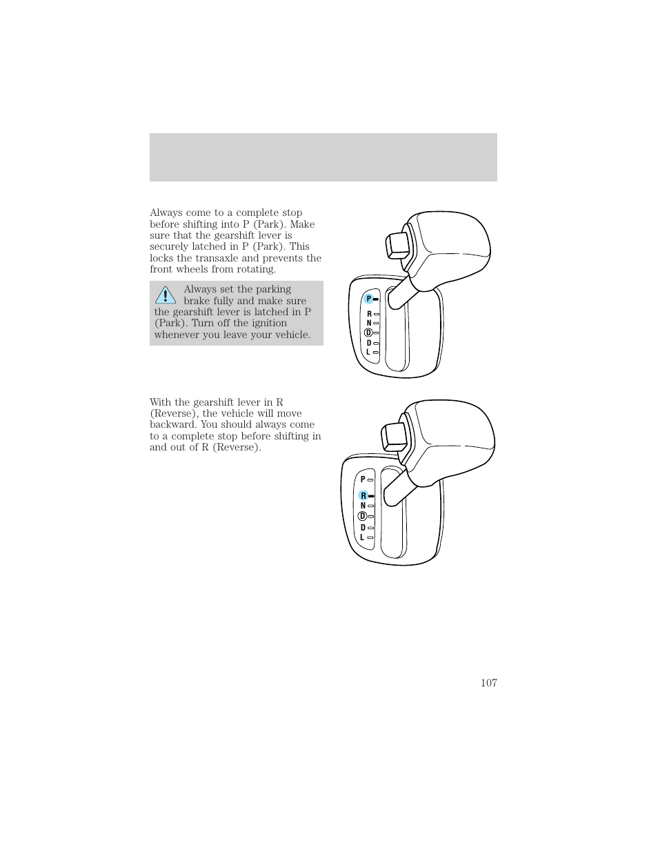 Driving | FORD 2002 Escort v.1 User Manual | Page 107 / 216