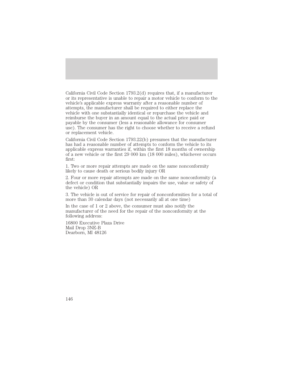 Customer assistance | FORD 2002 Escort v.1 User Manual | Page 146 / 216