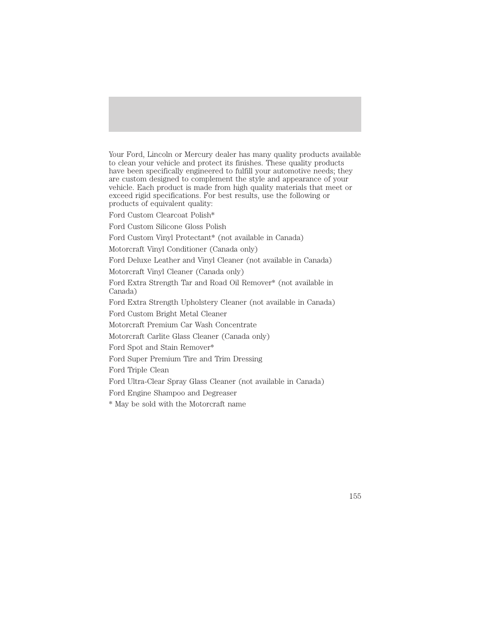 Cleaning | FORD 2002 Escort v.1 User Manual | Page 155 / 216