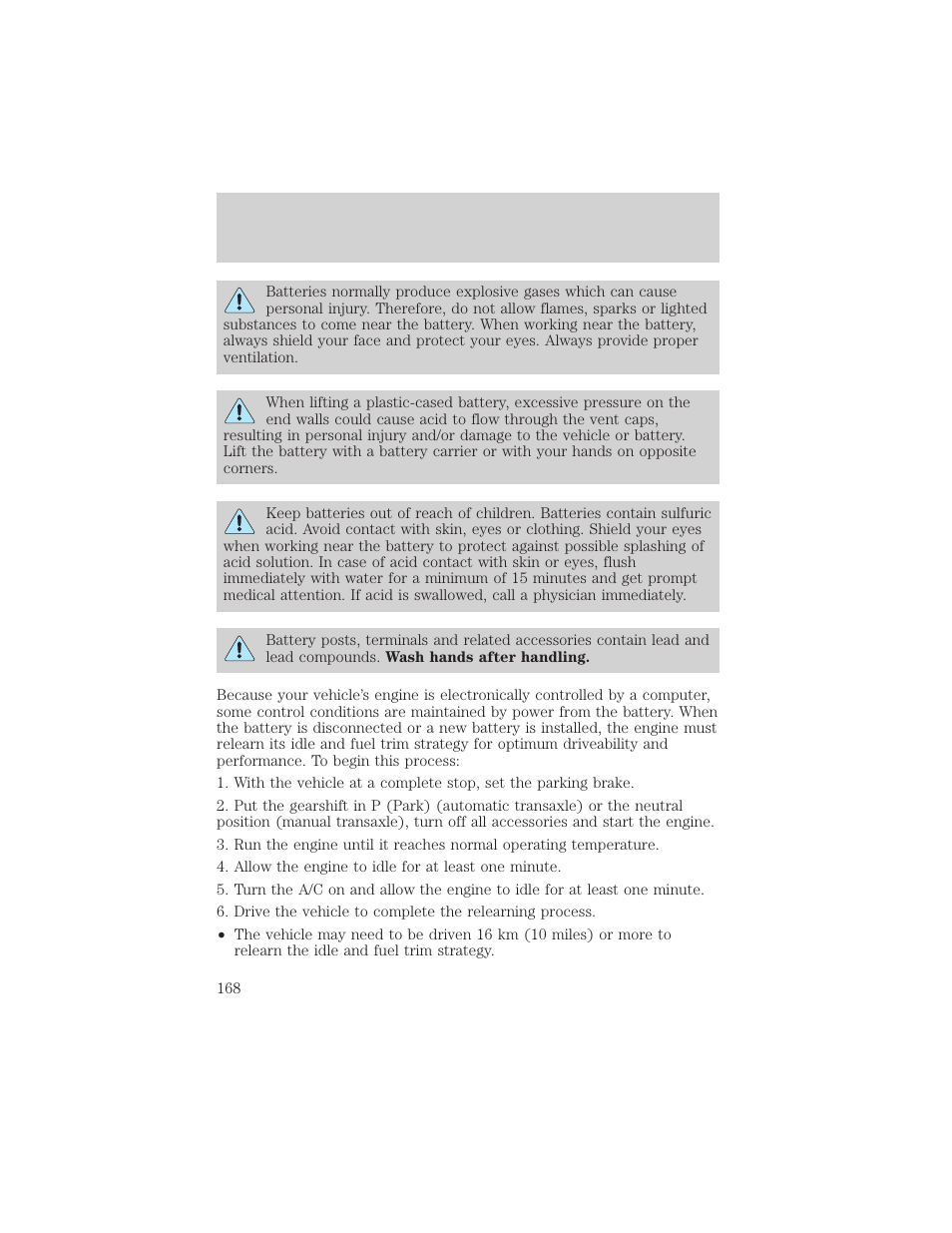 Maintenance and specifications | FORD 2002 Escort v.1 User Manual | Page 168 / 216