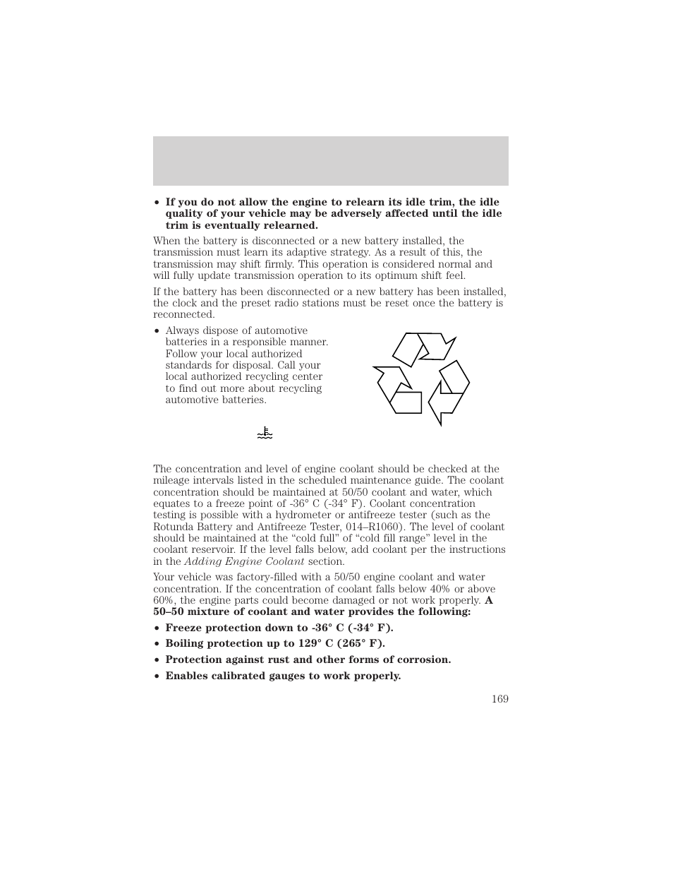 Maintenance and specifications | FORD 2002 Escort v.1 User Manual | Page 169 / 216