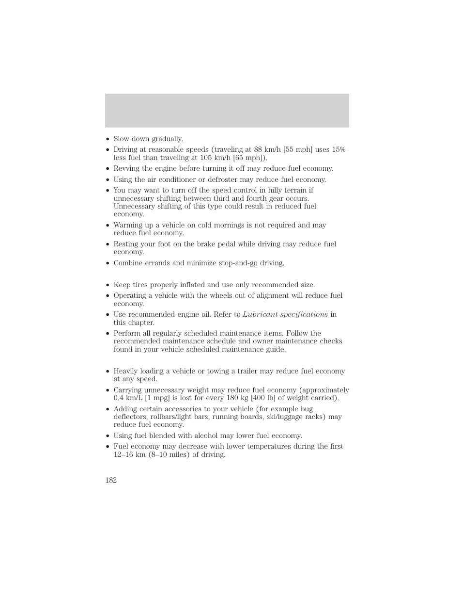 Maintenance and specifications | FORD 2002 Escort v.1 User Manual | Page 182 / 216