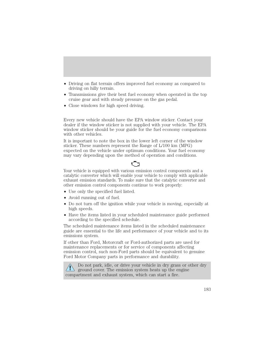 Maintenance and specifications | FORD 2002 Escort v.1 User Manual | Page 183 / 216