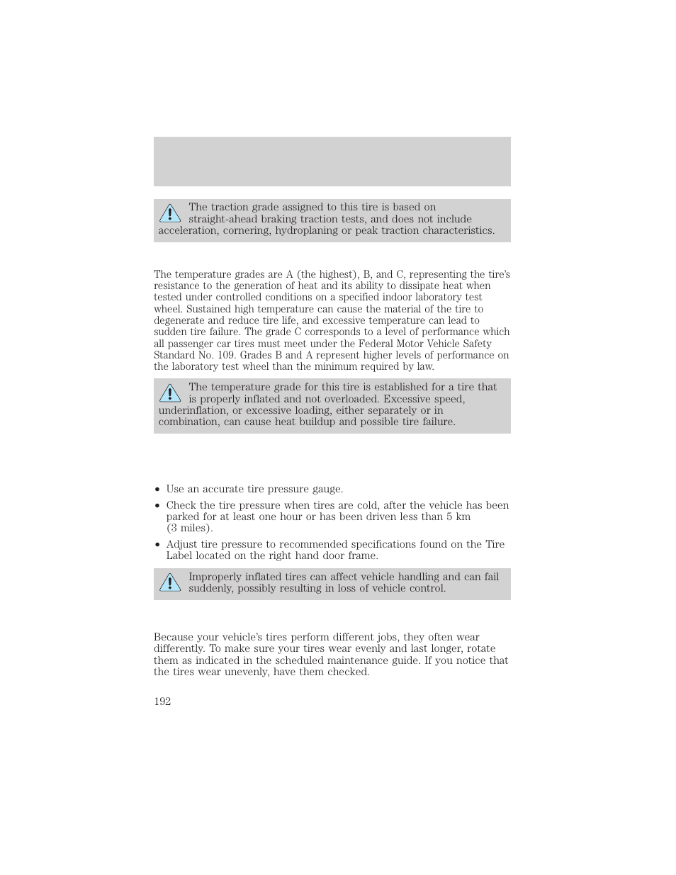 Maintenance and specifications | FORD 2002 Escort v.1 User Manual | Page 192 / 216