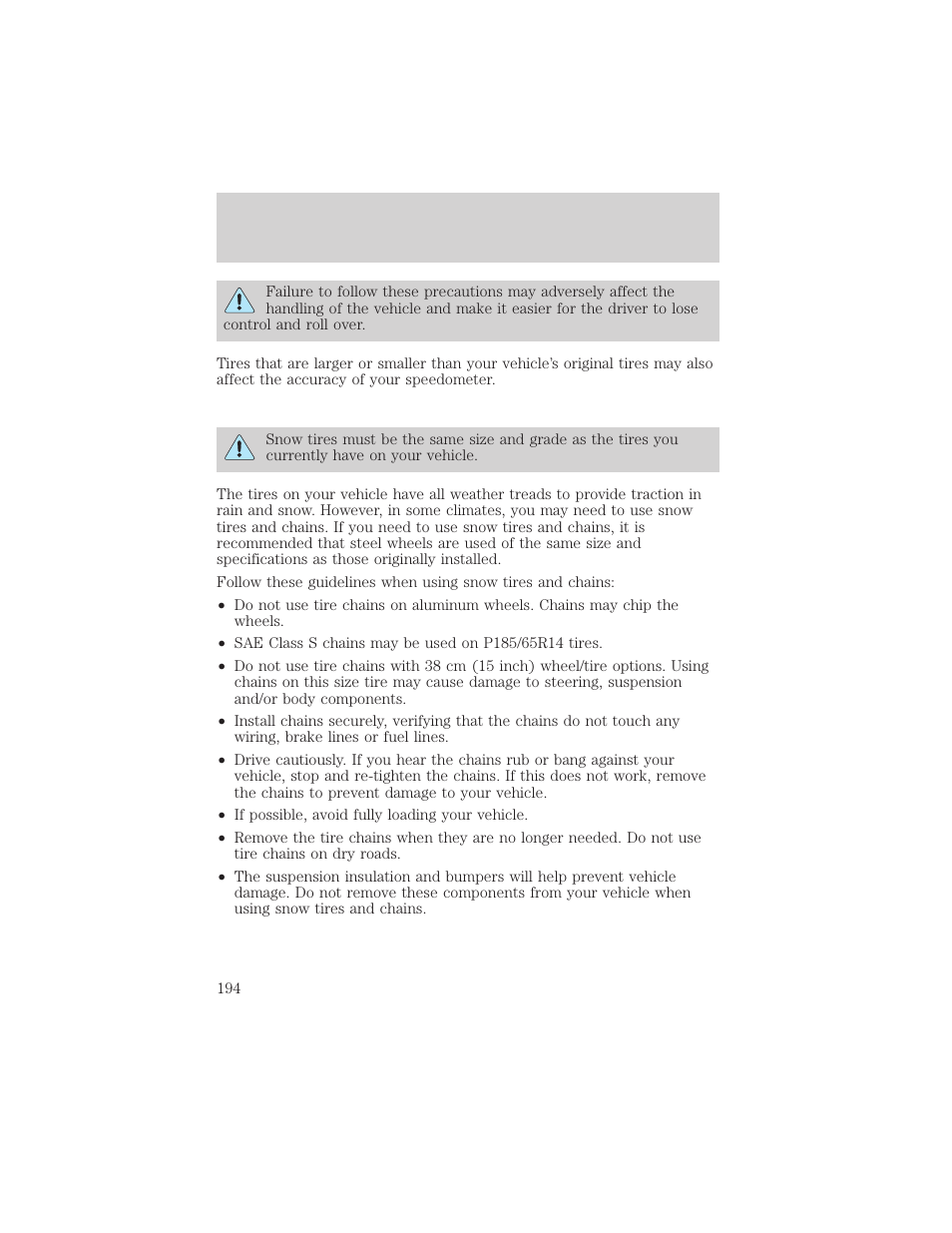 Maintenance and specifications | FORD 2002 Escort v.1 User Manual | Page 194 / 216