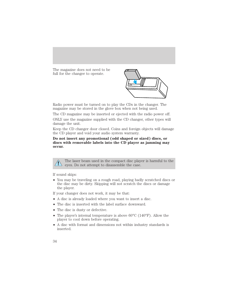 Entertainment systems | FORD 2002 Escort v.1 User Manual | Page 34 / 216