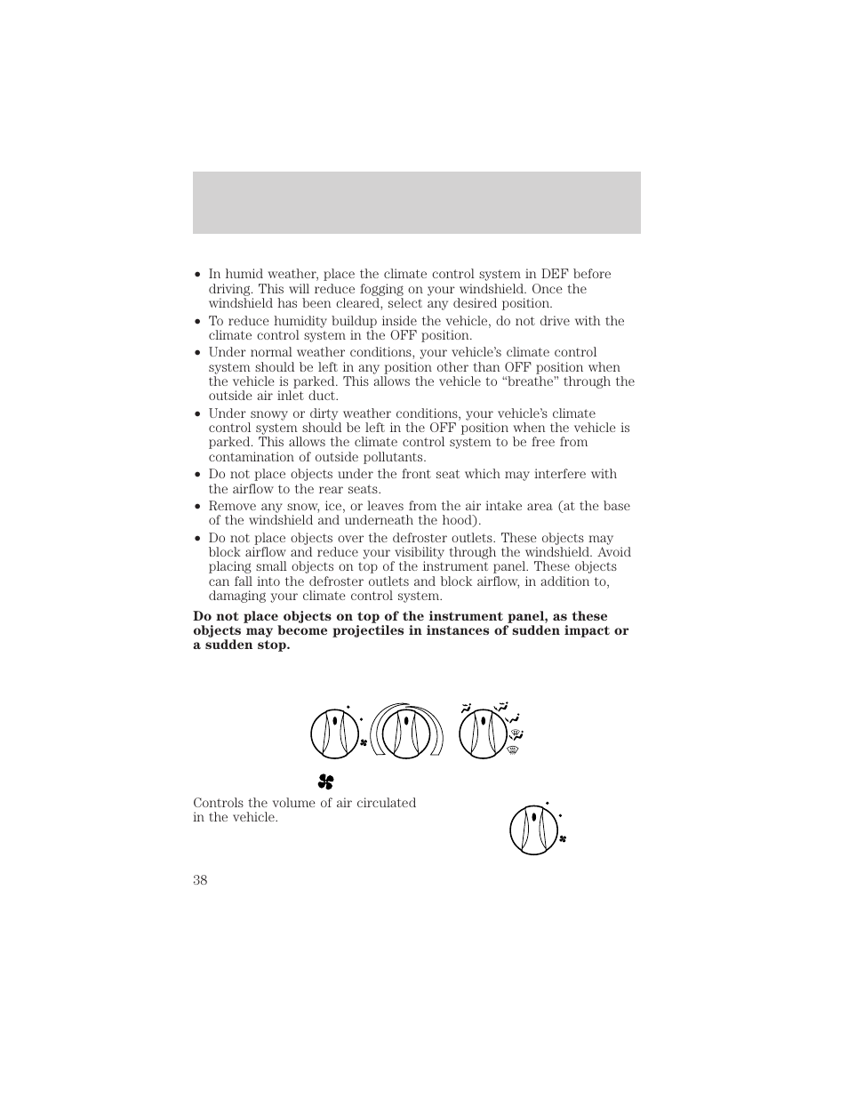 Climate controls | FORD 2002 Escort v.1 User Manual | Page 38 / 216