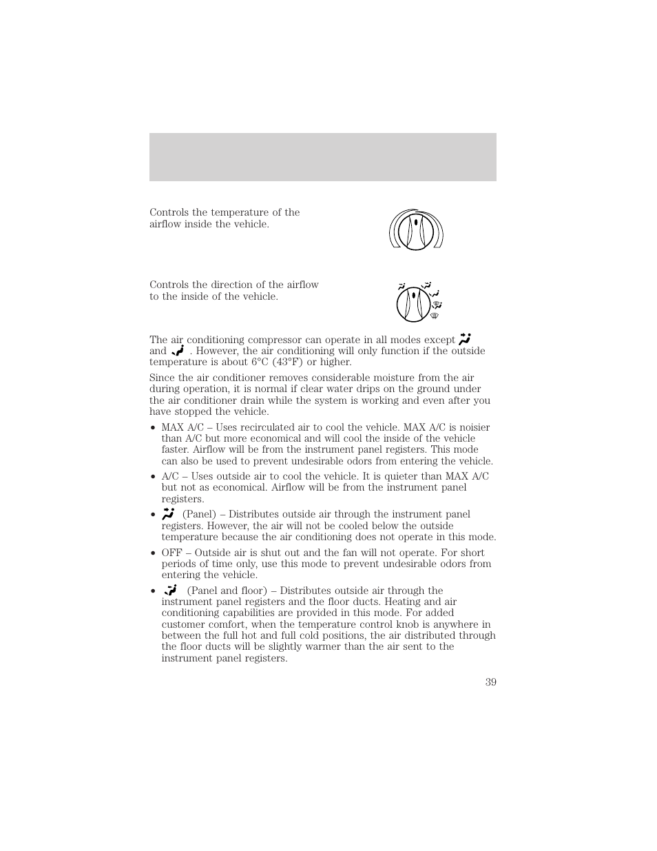 Climate controls | FORD 2002 Escort v.1 User Manual | Page 39 / 216