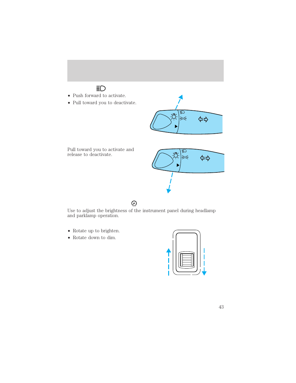 Lights | FORD 2002 Escort v.1 User Manual | Page 43 / 216
