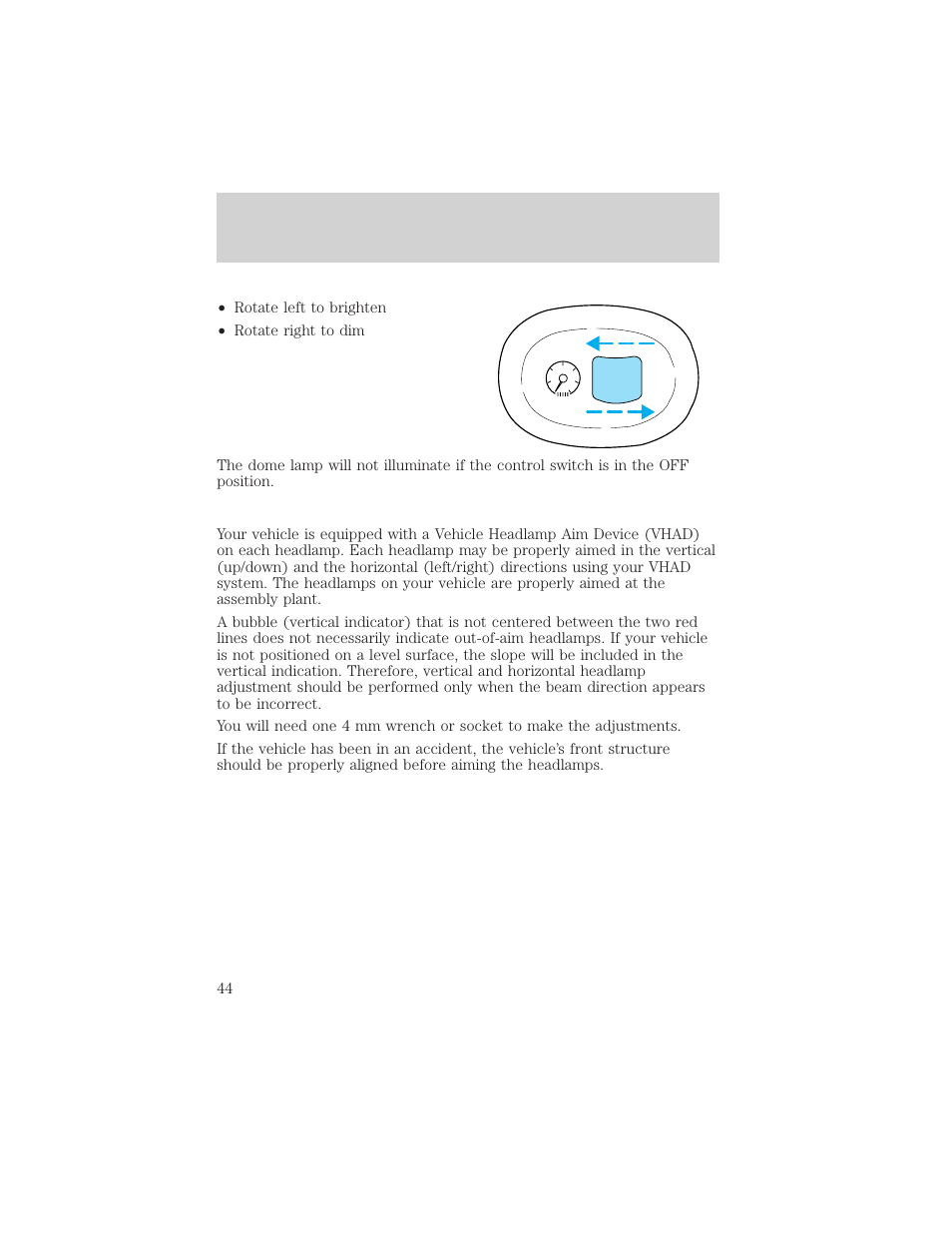 Lights | FORD 2002 Escort v.1 User Manual | Page 44 / 216