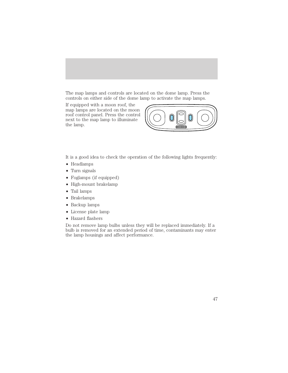 Lights | FORD 2002 Escort v.1 User Manual | Page 47 / 216