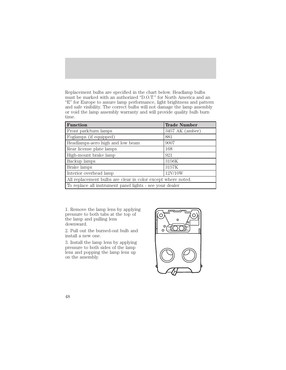 Lights | FORD 2002 Escort v.1 User Manual | Page 48 / 216