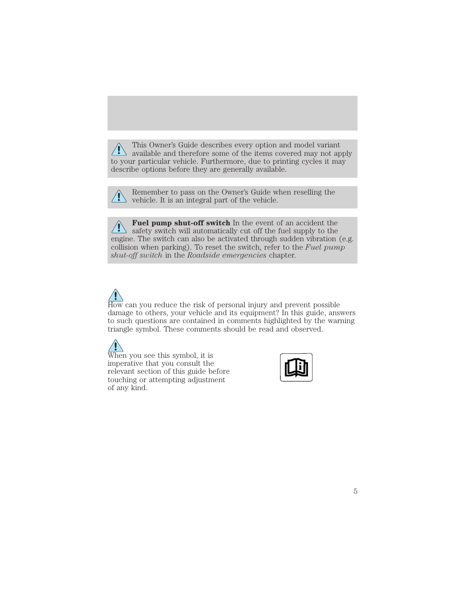 Introduction | FORD 2002 Escort v.1 User Manual | Page 5 / 216