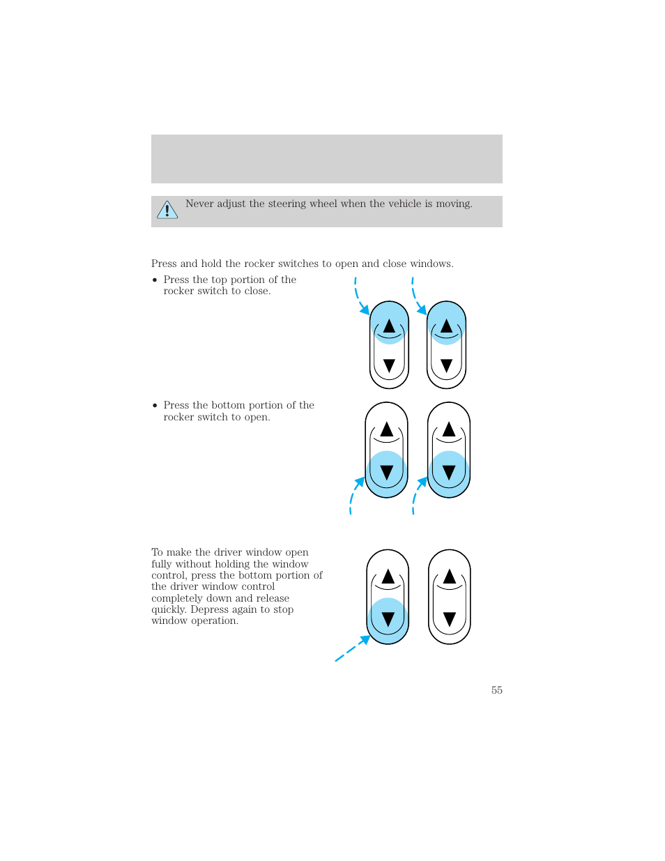 Driver controls | FORD 2002 Escort v.1 User Manual | Page 55 / 216