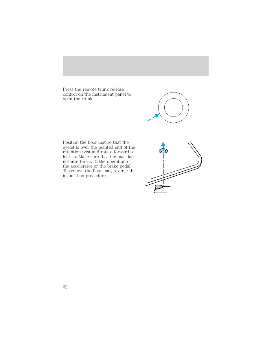 Driver controls | FORD 2002 Escort v.1 User Manual | Page 62 / 216