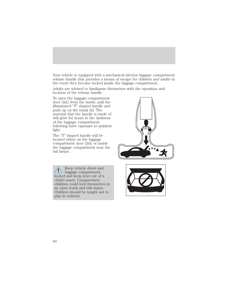 Locks and security | FORD 2002 Escort v.1 User Manual | Page 64 / 216