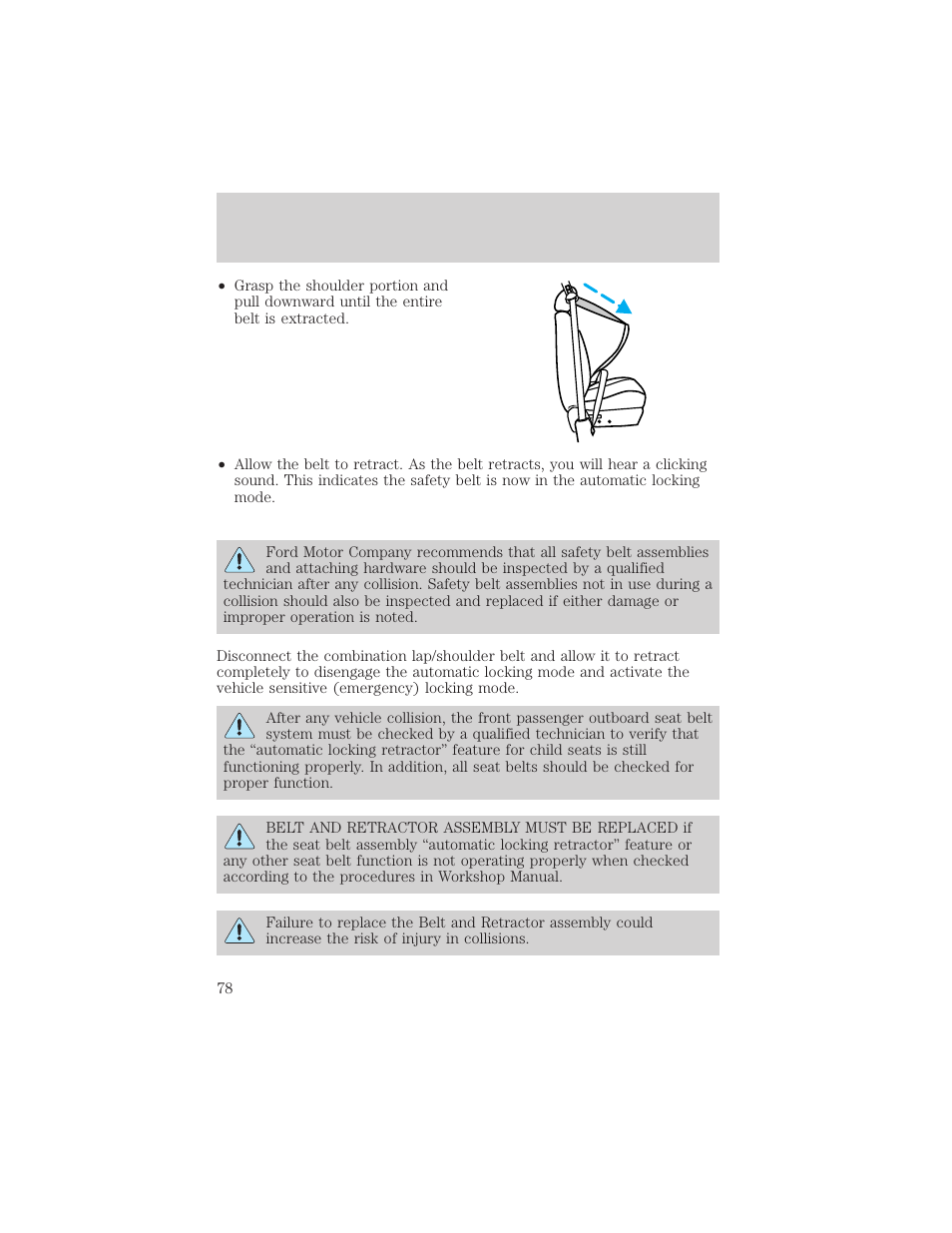 Seating and safety restraints | FORD 2002 Escort v.1 User Manual | Page 78 / 216