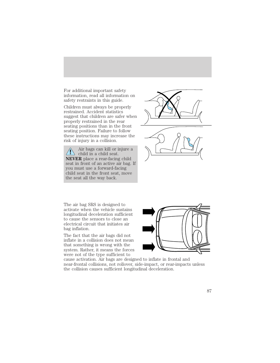 Seating and safety restraints | FORD 2002 Escort v.1 User Manual | Page 87 / 216