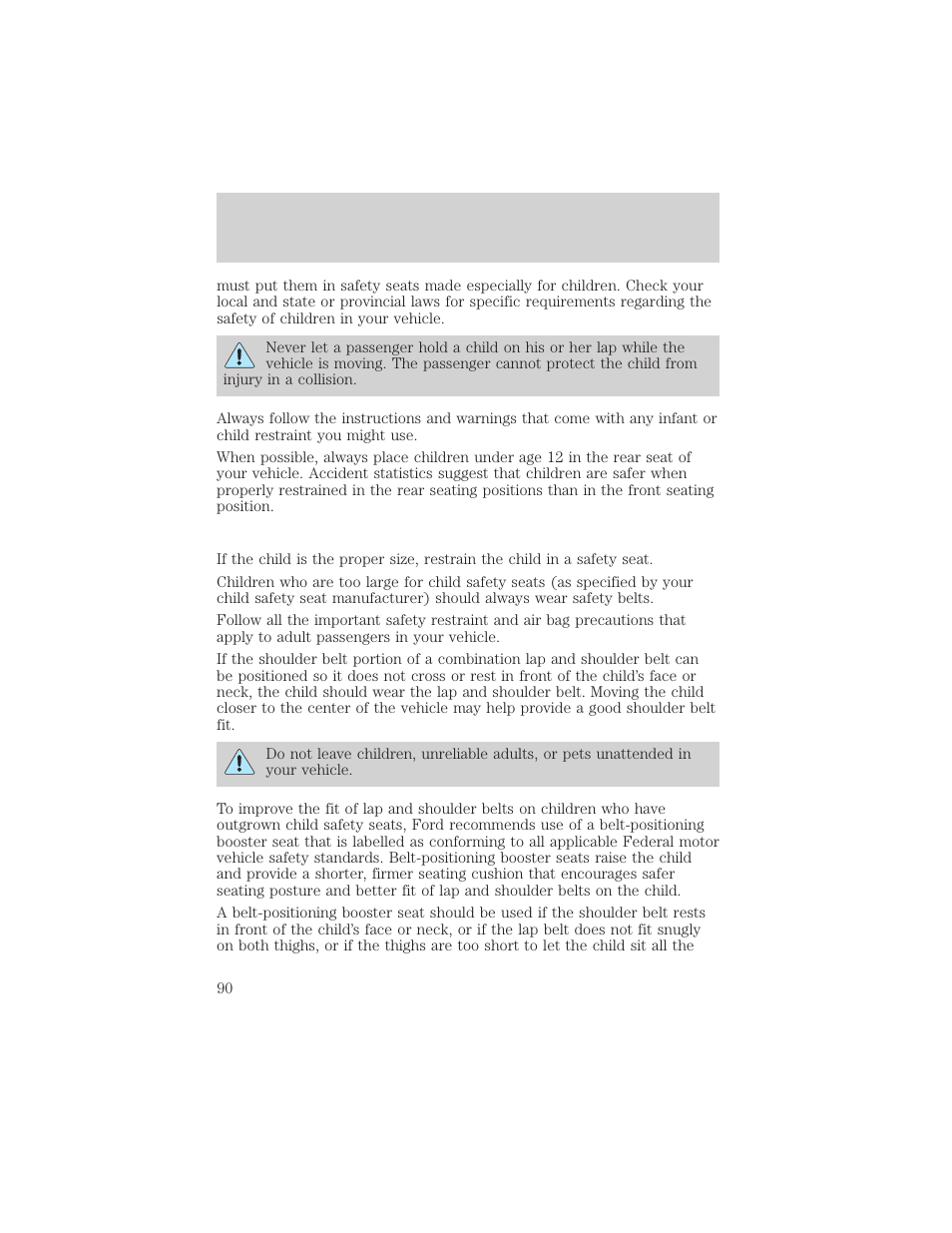 Seating and safety restraints | FORD 2002 Escort v.1 User Manual | Page 90 / 216