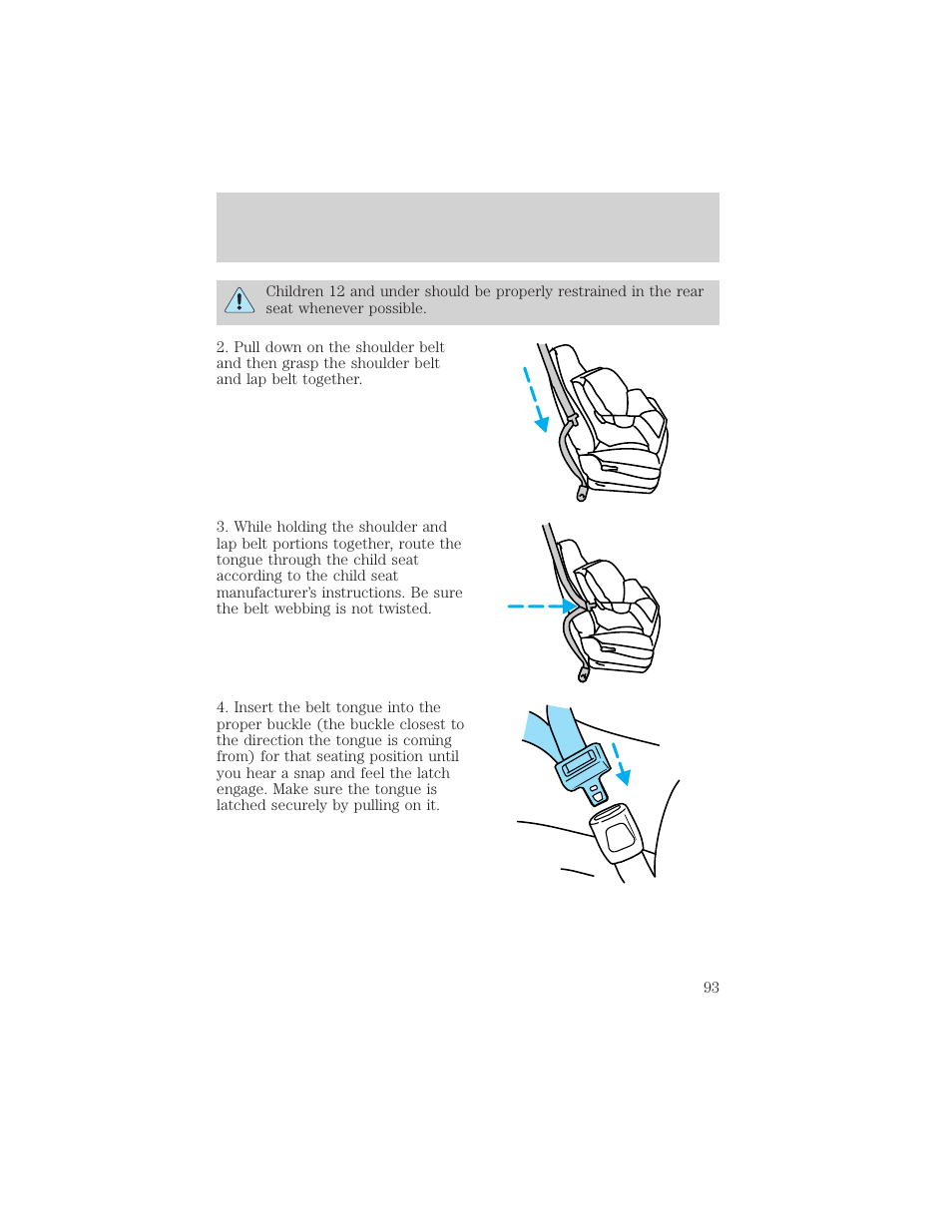Seating and safety restraints | FORD 2002 Escort v.1 User Manual | Page 93 / 216