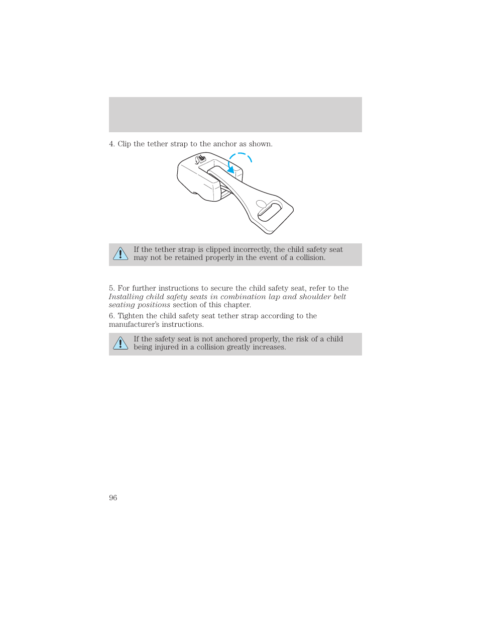 Seating and safety restraints | FORD 2002 Escort v.1 User Manual | Page 96 / 216