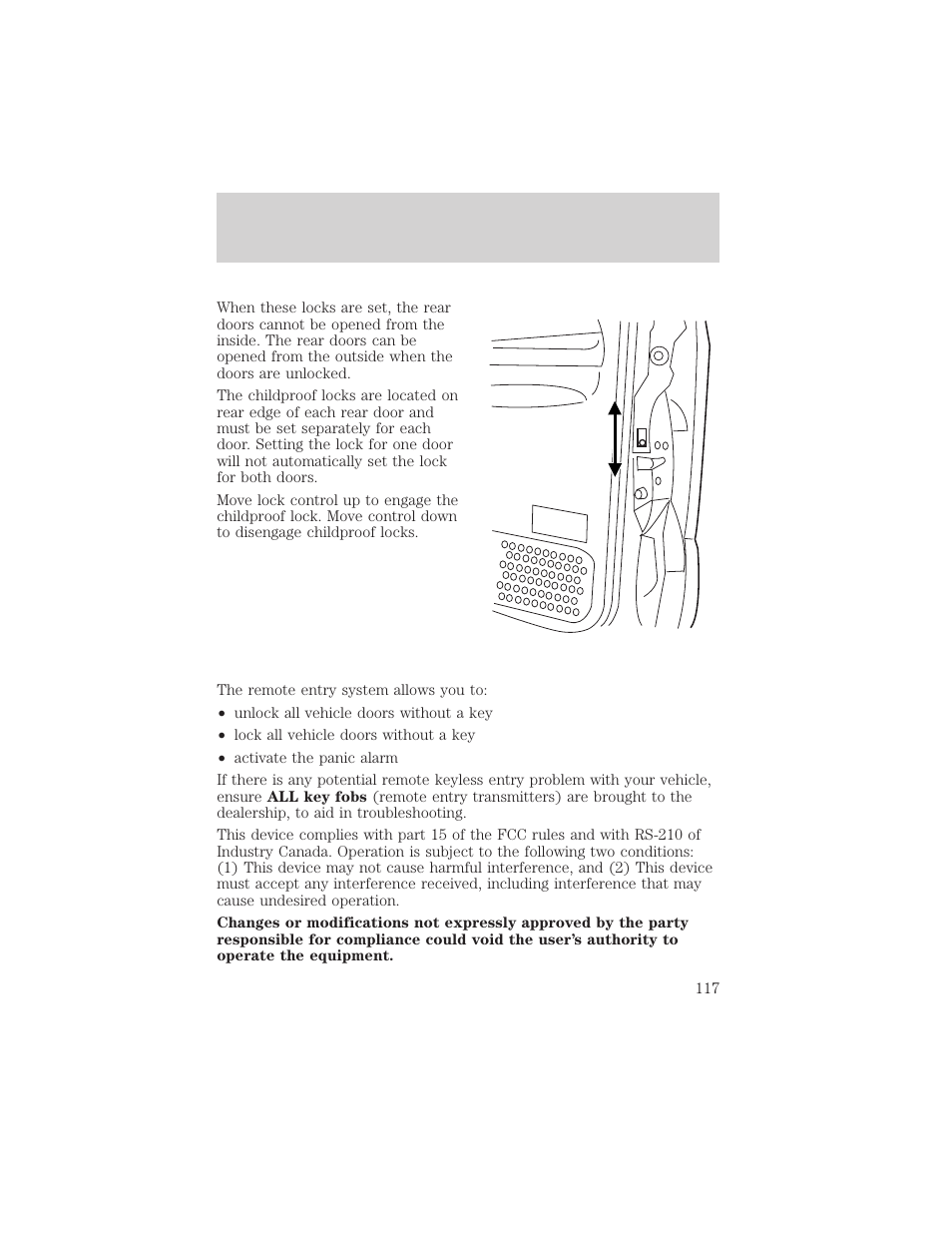 Locks and security | FORD 2002 Excursion v.1 User Manual | Page 117 / 296