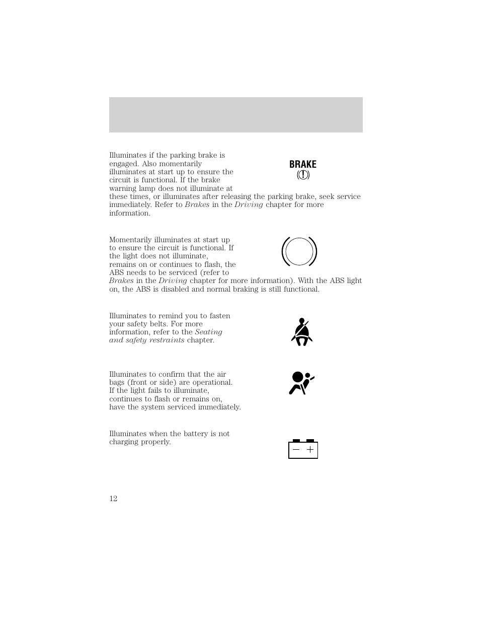 Instrument cluster | FORD 2002 Excursion v.1 User Manual | Page 12 / 296