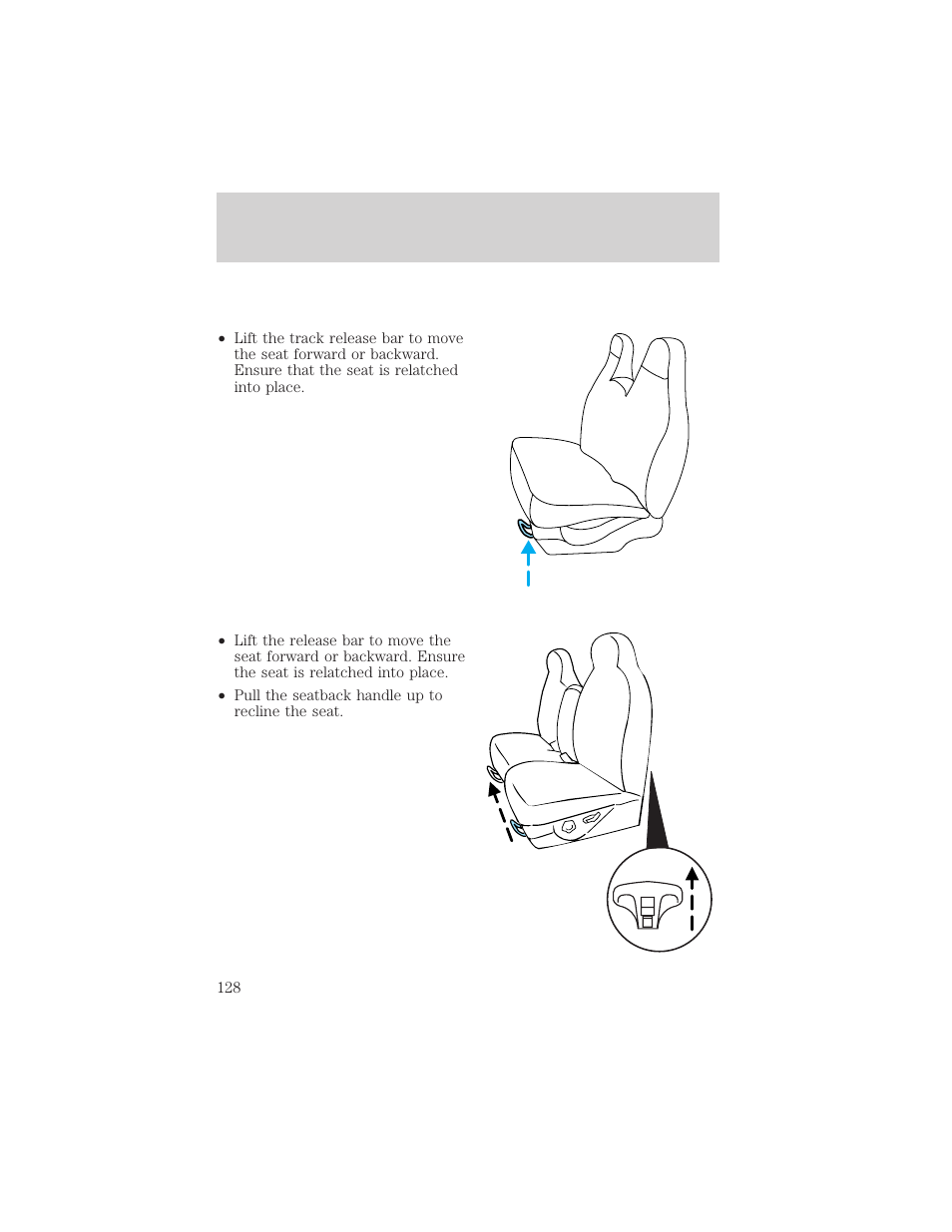 Seating and safety restraints | FORD 2002 Excursion v.1 User Manual | Page 128 / 296