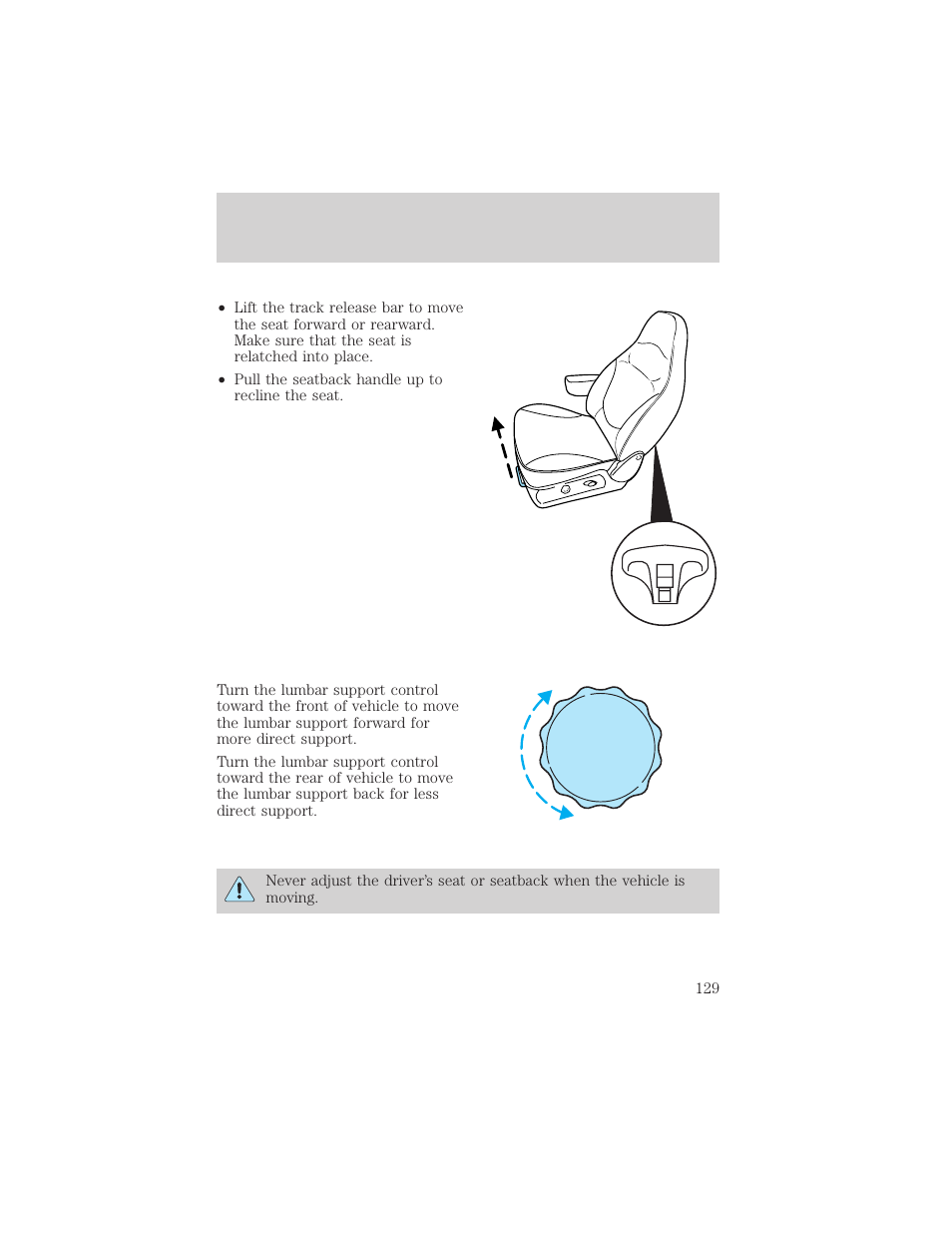 Seating and safety restraints | FORD 2002 Excursion v.1 User Manual | Page 129 / 296