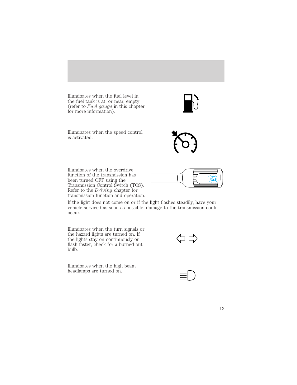 Instrument cluster | FORD 2002 Excursion v.1 User Manual | Page 13 / 296