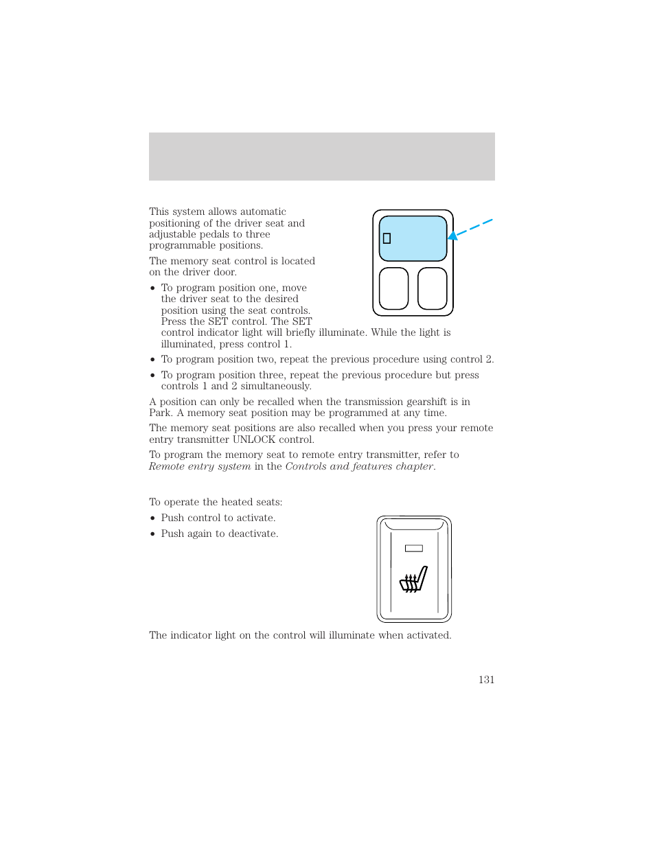 Seating and safety restraints | FORD 2002 Excursion v.1 User Manual | Page 131 / 296