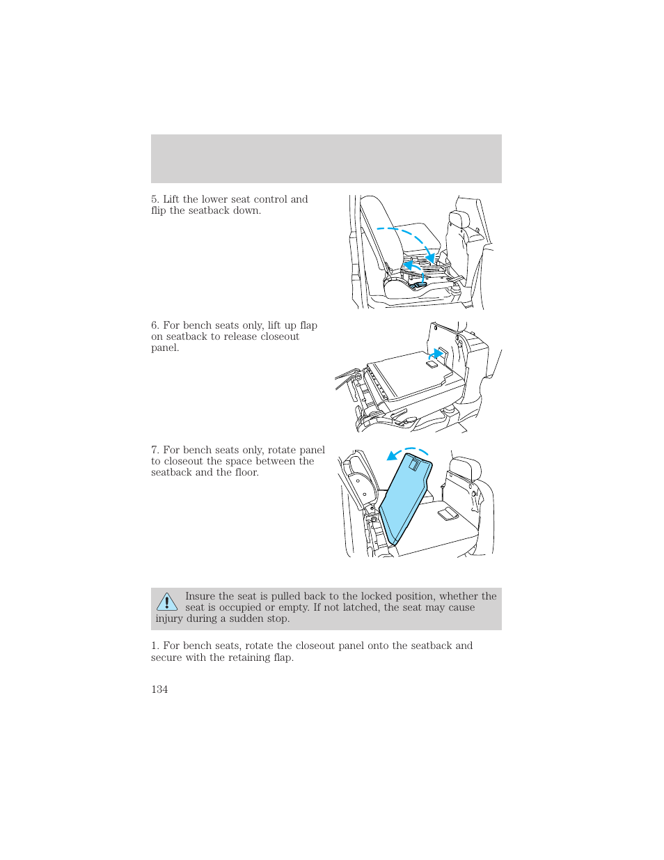 Seating and safety restraints | FORD 2002 Excursion v.1 User Manual | Page 134 / 296